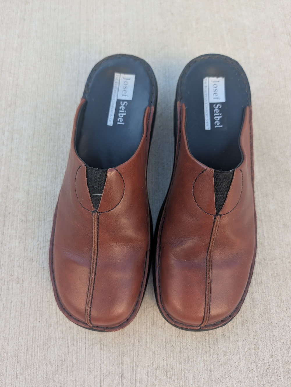 Josef Seibel Brown Leather Slip-On Clogs 8